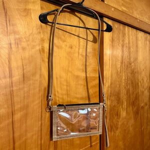 Holy Cow Couture Stadium Ranch Hand Crossbody Wristlet Bag Clear Leather
